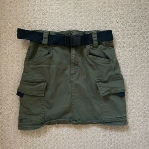 Belted Cargo Mini Skirt